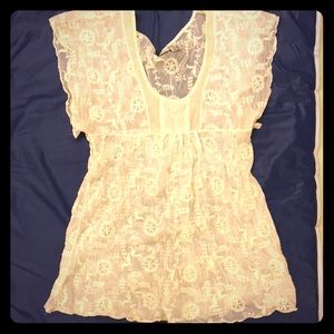Lace swimsuit cover top